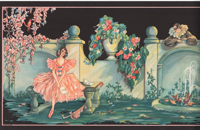 [title not present, Harlequin and woman with pink ballet slippers]